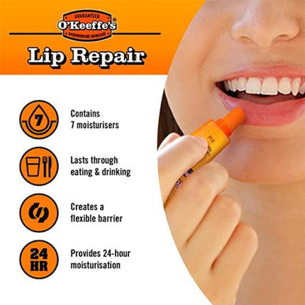 O'Keeffe's Lip Repair Unscented Lip Balm Tube 8ml - General Healthcare