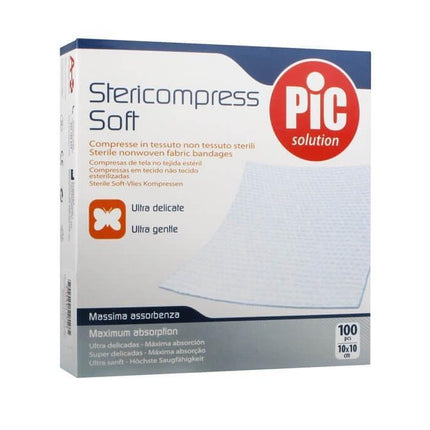 Pic Stericompress Soft - Sterile nonwoven fabric bandages - 10 x 10cm (100pcs) - General Healthcare