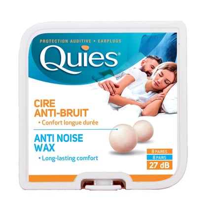 Quies Pure Natural Wax Ear Plugs Protection 8 pairs noise reduction - x2 Pack - General Healthcare