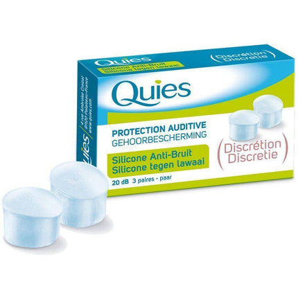 Quies Silicone Protection Ear Plugs - Discreet 20 dB - 3 Pairs - General Healthcare