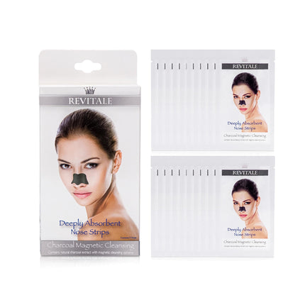 Revitale Charcoal Deep Magnetic Cleansing Nose Pore Strips - Removes Blackheads - General Healthcare