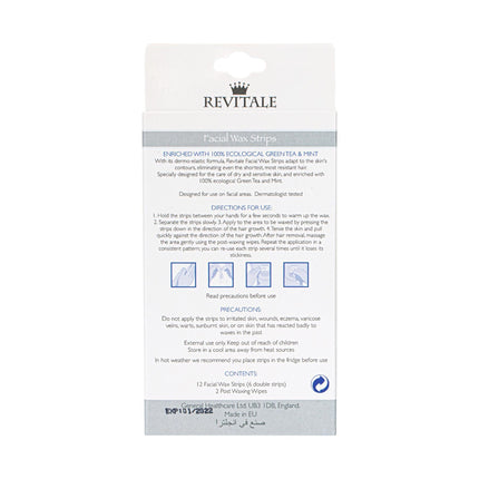 Revitale Face Wax Small Strips Kit - Enriched Green Tea & Mint - General Healthcare
