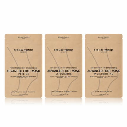 Dermavitamins Advanced Foot Mask Treatments for Dry & Cracked Feet - Peeling, Exfoliating & Moisturising