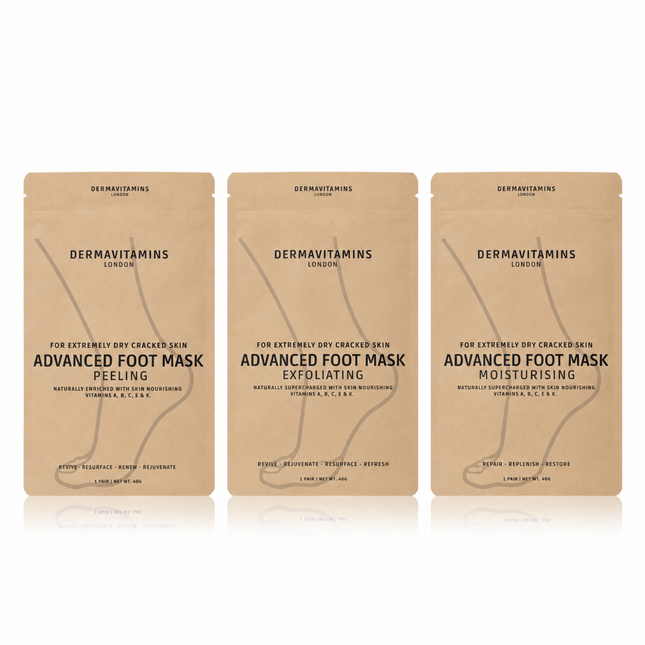 Dermavitamins Advanced Foot Mask Treatments for Dry & Cracked Feet - Peeling, Exfoliating & Moisturising