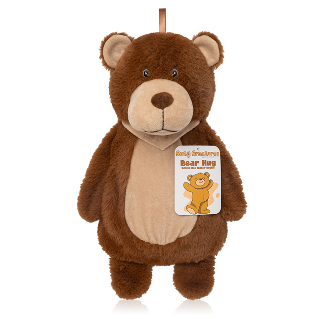 Childrens Animal Hot Water Bottle (Bear) Cozy, Safe & Fun Bedtime Companion