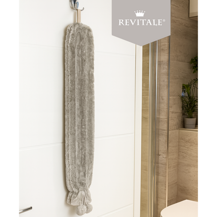 Revitale Extra Long Hot Water Bottle Pom Pom Soft Fur Cover - 72cm - 2L