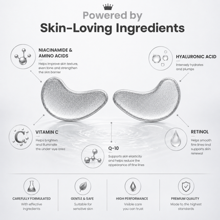 Revitale Pure Hyaluronic Acid & Peptides Under Eye Patches (Packets - 10 Pairs)