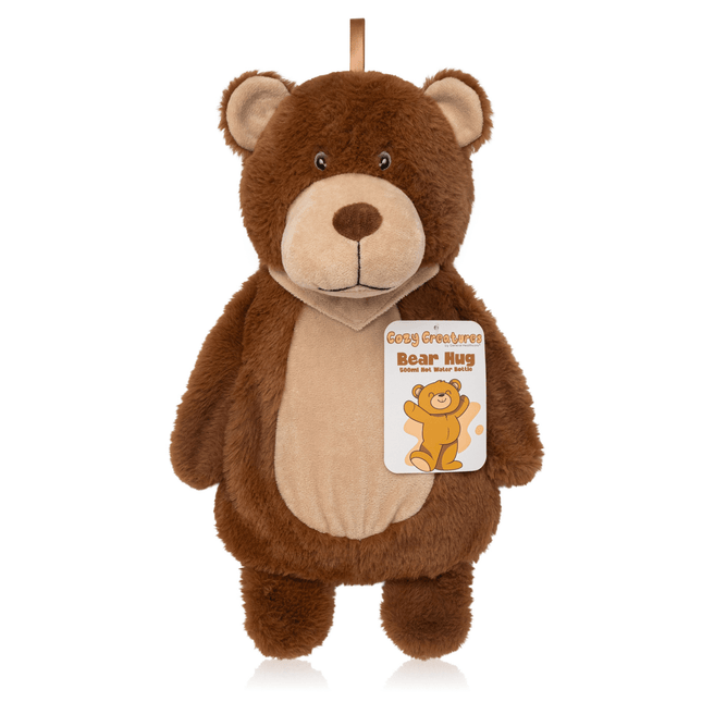 Childrens Animal Hot Water Bottle (Bear) Cozy, Safe & Fun Bedtime Companion - General Healthcare