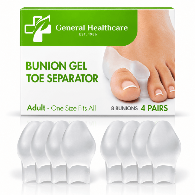 General Healthcare Gel Bunion Toe Separators & Correctors - 4 Pairs - General Healthcare