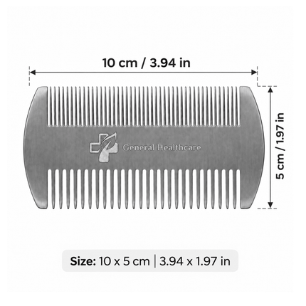 General Healthcare Metal Lice, Nit, Hair & Beard Comb - General Healthcare