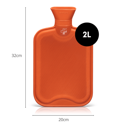 Large Hot Water Bottle - Natural Rubber Warmer - 2L litre - General Healthcare