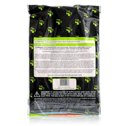 Large Hot Water Bottle - Natural Rubber Warmer - 2L litre - General Healthcare