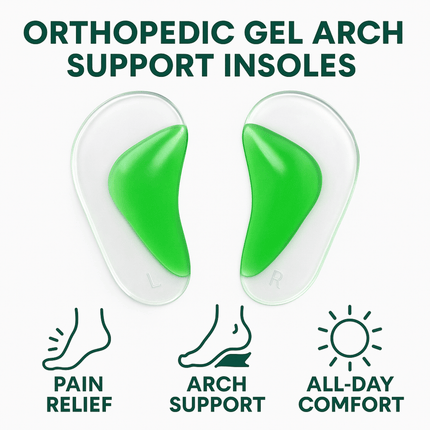 Orthopedic Gel Arch Support Insoles - Flat Feet Support Gel Soft Pads Silicone - General Healthcare