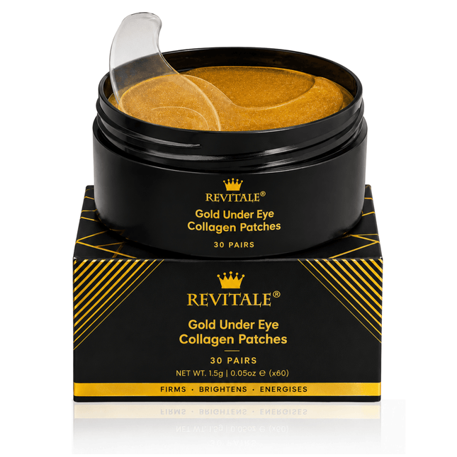Revitale 24k Gold Under Eye Collagen Patches (30 Pairs - Jar) - General Healthcare