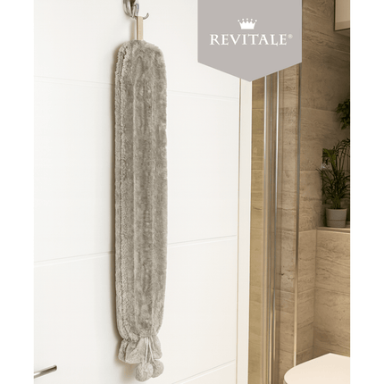 Revitale Extra Long Hot Water Bottle Pom Pom Soft Fur Cover - 72cm - 2L - General Healthcare
