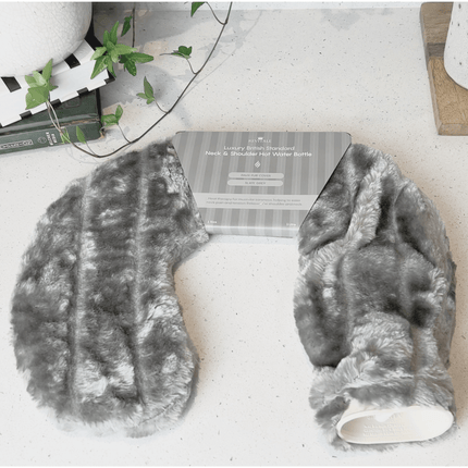 Revitale Fur Neck and Shoulder Hot Water Bottle (Slate Grey) - General Healthcare