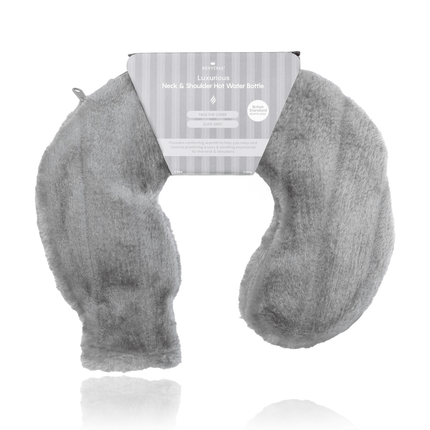 Revitale Fur Neck and Shoulder Hot Water Bottle (Slate Grey) - General Healthcare