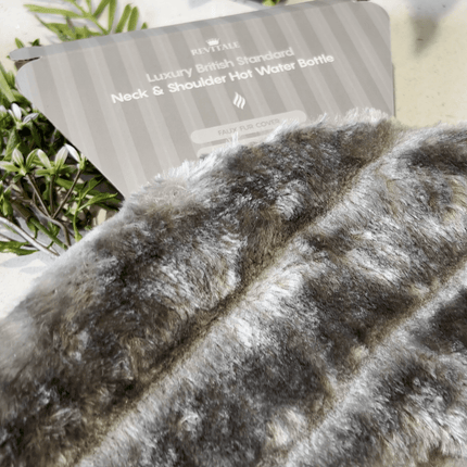 Revitale Fur Neck and Shoulder Hot Water Bottle (Slate Grey) - General Healthcare