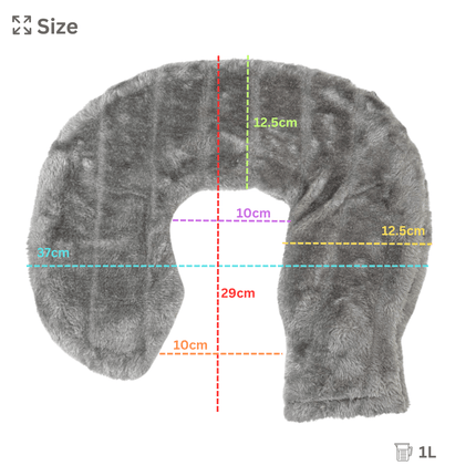 Revitale Fur Neck and Shoulder Hot Water Bottle (Slate Grey) - General Healthcare