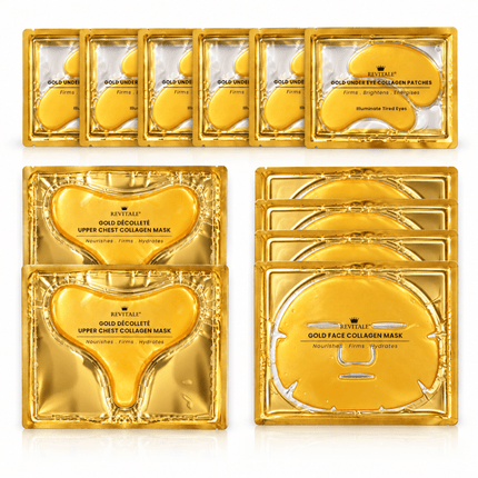 Revitale Gold Mask Collection - Face, Under Eye & Décolleté Collagen Treatments (12 Masks) - General Healthcare