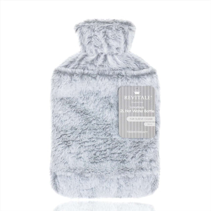 Revitale Luxury Hot Water Bottle with Silver Sleeve Cover (2L) - General Healthcare