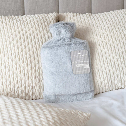 Revitale Luxury Hot Water Bottle with Silver Sleeve Cover (2L) - General Healthcare