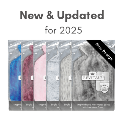 Revitale Natural Rubber Hot Water Bottle with Cosy Fur Cover - 2 Litre - General Healthcare