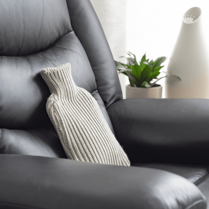 Revitale Natural Rubber Hot Water Bottle with Knit Cover - 2 Litre (Arctic Silver) - General Healthcare