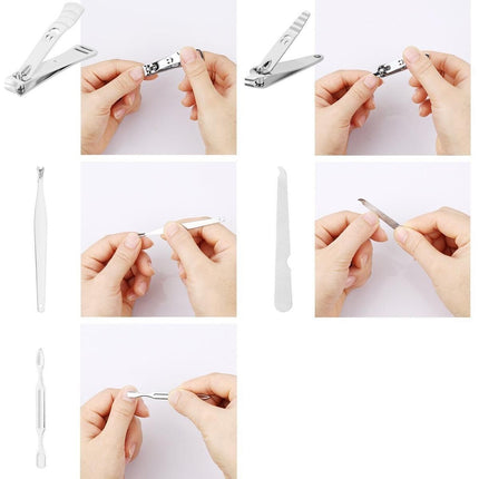 12 Piece Stainless Steel Manicure Pedicure, Cuticle Cutter Nail Clipper Gift set - General Healthcare