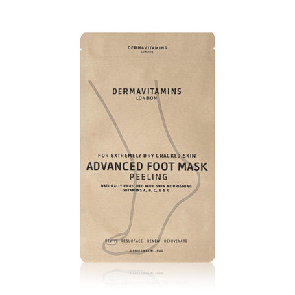 Dermavitamins Advanced Foot Mask Bag - Repairs Dry Feet Treatments (Peeling - Moisturising - Exfoliating) - General Healthcare