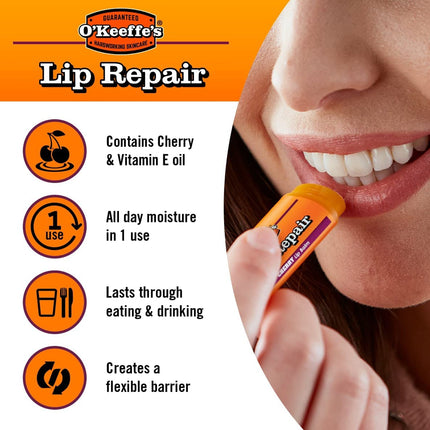 O'Keeffe's Lip Repair Cherry Lip Balm 4.2g - General Healthcare