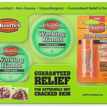 O’Keeffe’s Skincare Working Hands And Lip Repair Winter Essential Gift Pack - General Healthcare