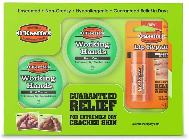O’Keeffe’s Skincare Working Hands And Lip Repair Winter Essential Gift Pack - General Healthcare