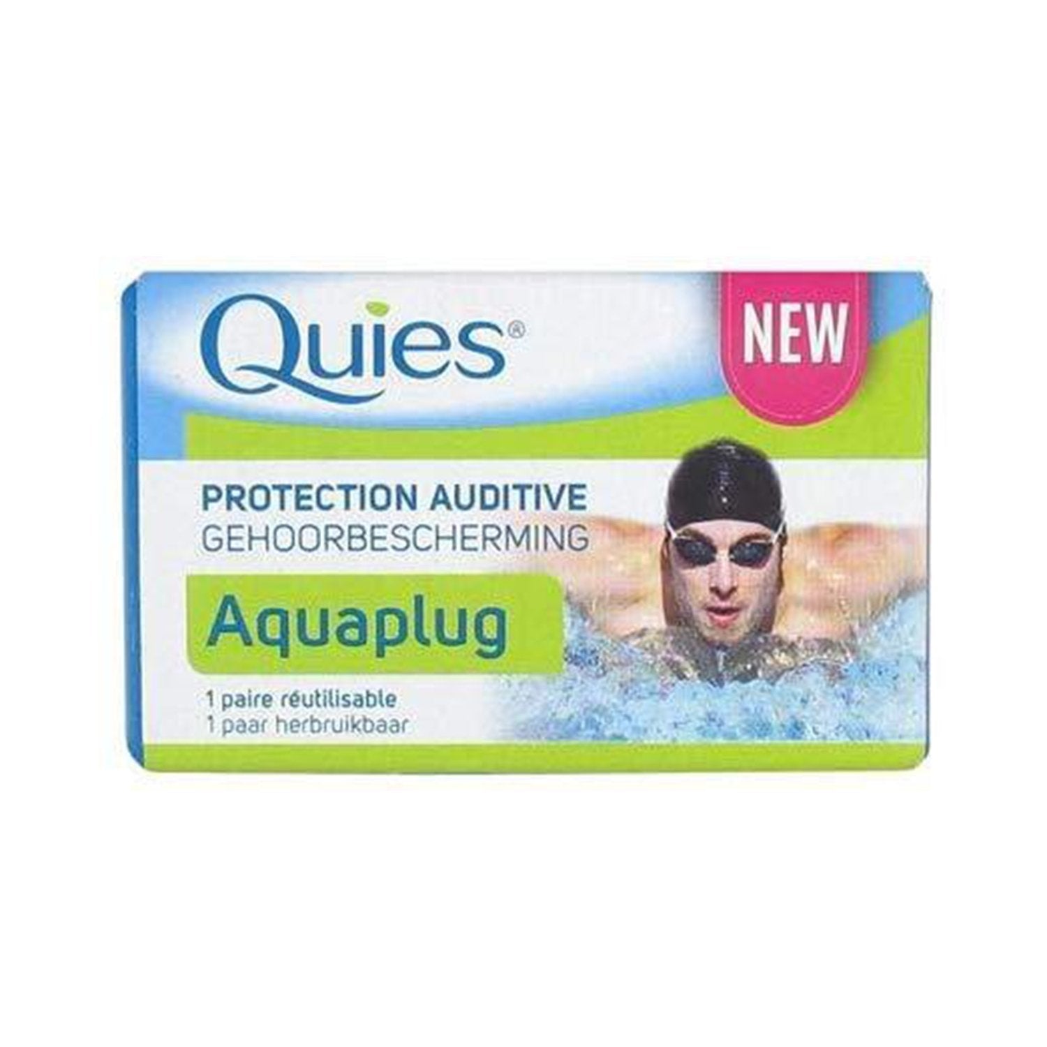Quies Silicone Natation Swimming Earplugs - Adult - 2 Pack