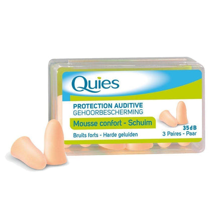 Quies Foam Comfort Anti-Noise Protection Ear Plugs 35 dB (3 Pairs)(Neutral) - General Healthcare