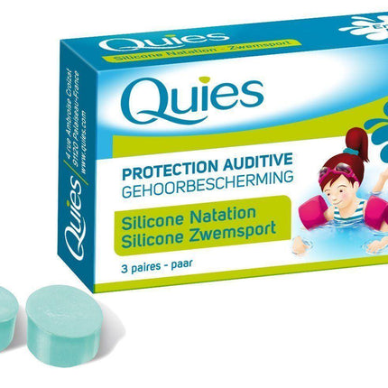 Quies Protection Silicone Ear Plugs for Swimmers - For Kids (3 Pairs) - General Healthcare
