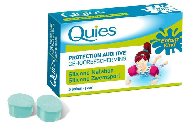 Quies Protection Silicone Ear Plugs for Swimmers - For Kids (3 Pairs) - General Healthcare