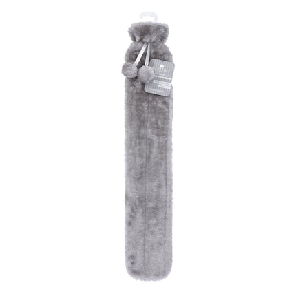 Revitale Extra Long Hot Water Bottle Pom Pom Soft Fur Cover - 72cm - 2L - General Healthcare
