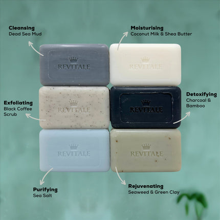Revitale Natural Vegan Cleansing Soap Set (6 x 100g Bars) - General Healthcare